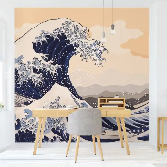 Ausverkauf Illustration - Die große Welle von Kanagawa                               Fototapete – Vlies Smart