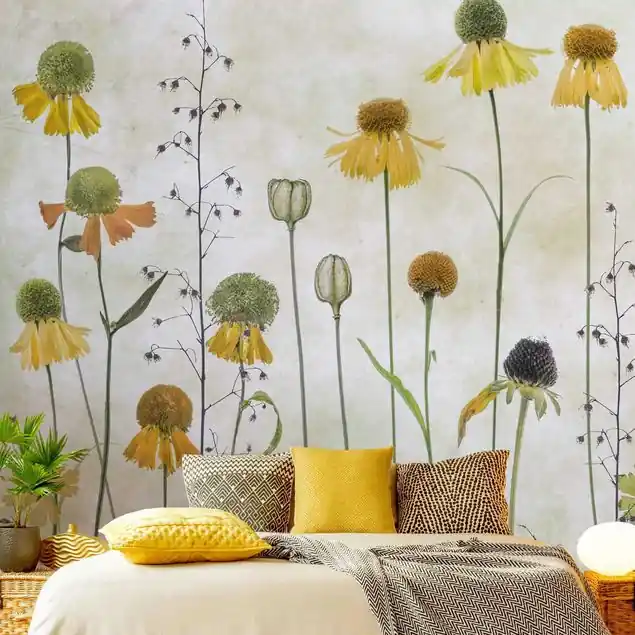 Zarte Helenium Blüten Fototapete – Vlies Smart Aktuell