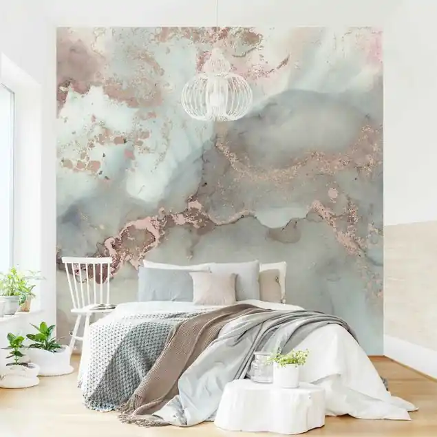 Wochenendangebot Farbexperimente Marmor Pastell und Gold Fototapete – Vlies Smart