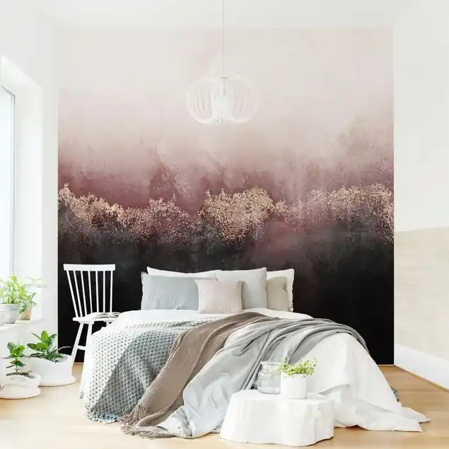Günstig Goldene Dämmerung Rosa Fototapete – Vlies Smart