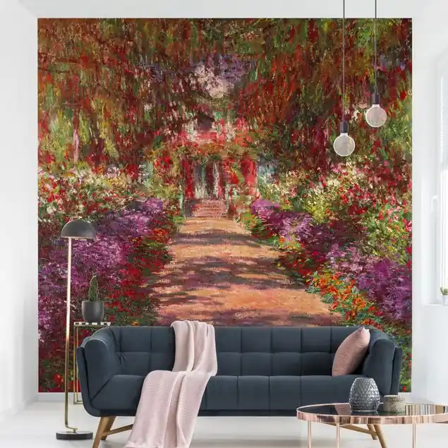 Claude Monet - Weg in Monets Garten in Giverny Fototapete – Vlies Smart Bestpreis