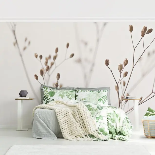 Zarte Knospen am Wildblumenzweig Fototapete – Vlies Smart Preis Gesenkt