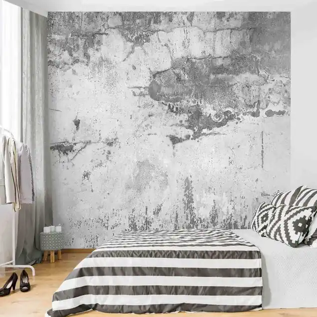 Aktuell Grunge Betonwand Grau                               Fototapete – Vlies Smart