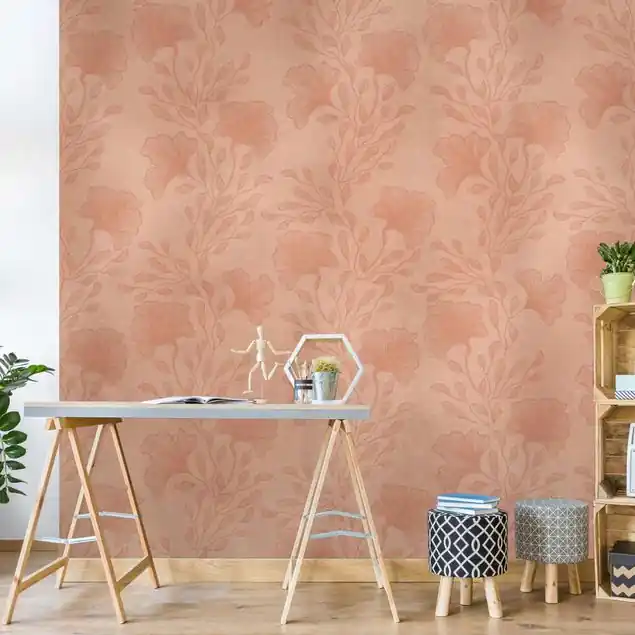 Zarte Zweige in Rosegold Fototapete – Vlies Smart Highlight