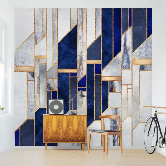 Preisreduziert Geometrische Formen mit Gold Fototapete – Vlies Smart