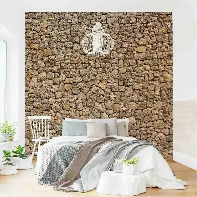 Aktuell Alte Wand aus Pflasterstein                               Fototapete – Vlies Smart