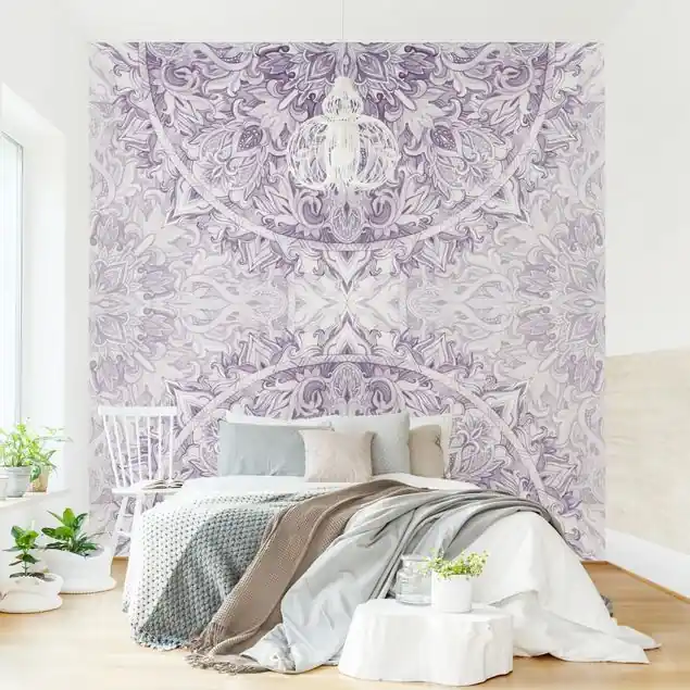 Wochenendangebot Mandala Aquarell Ornament violett                               Fototapete – Vlies Smart