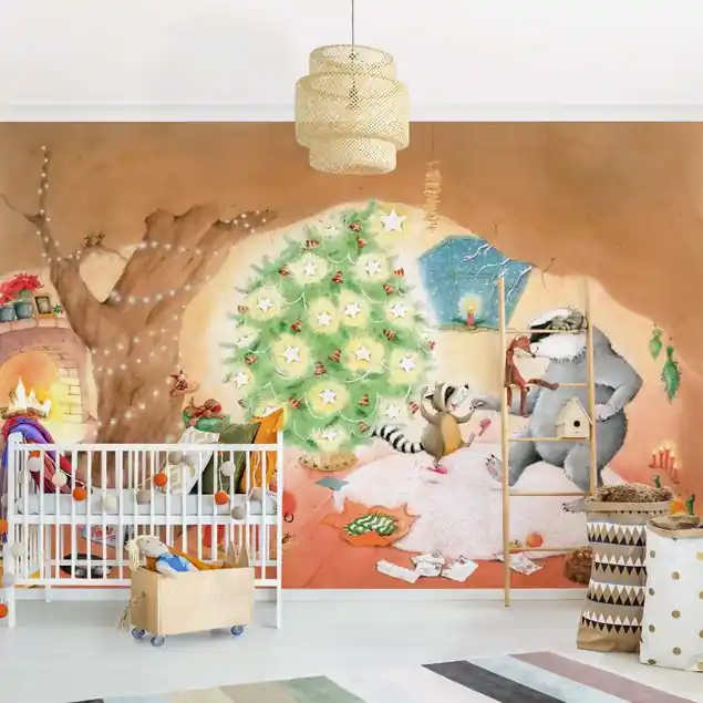 Abverkauf Wassili Waschbär - Das allerschönste Weihnachtsgeschenk                               Fototapete – Vlies Smart