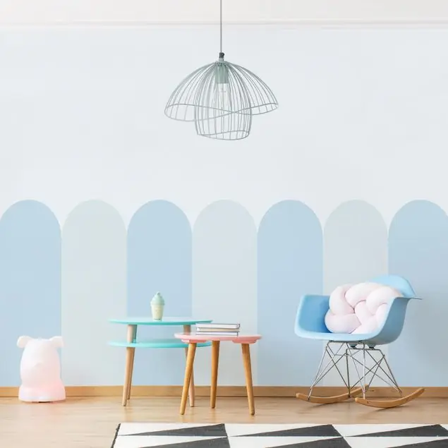 Angebot Halbkreisbordüre mittel blau Mix Fototapete – Vlies Smart
