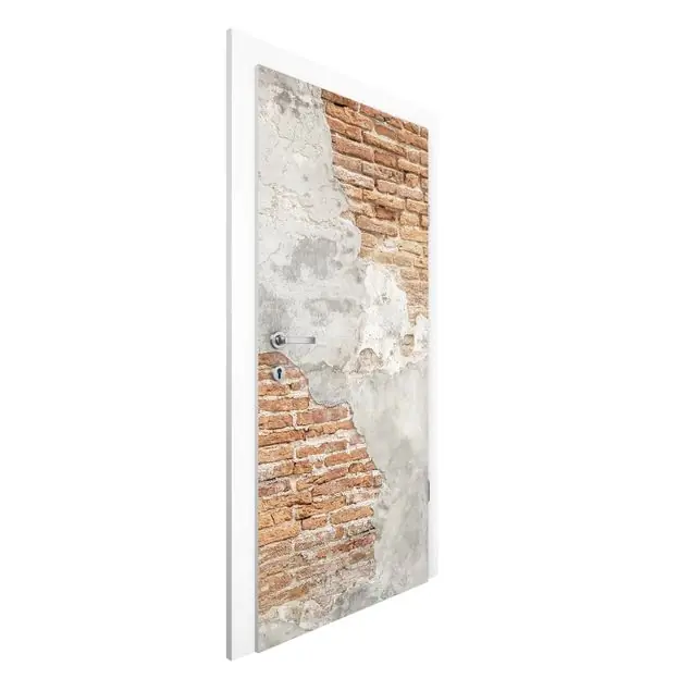 Angebot Shabby Backstein Wand Türtapete