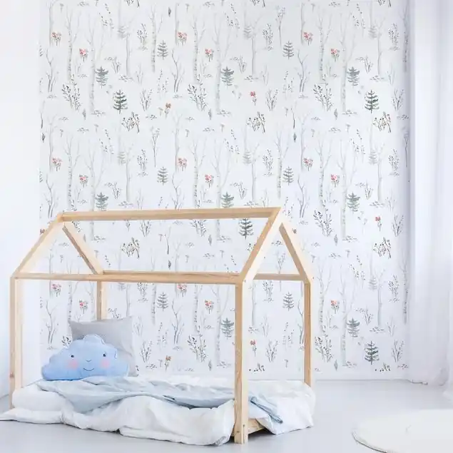 Angebot Aquarell Birkenwald Fototapete – Vlies Smart
