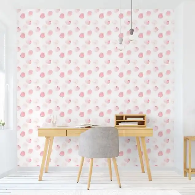 Wochenendangebot Aquarell Punkte Rosa Fototapete – Vlies Smart