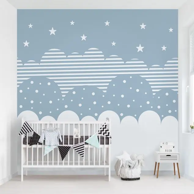 Wolken und Sterne - blau                               Fototapete – Vlies Smart Aktuell