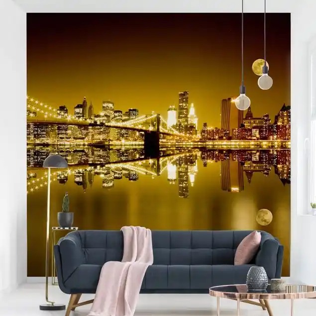 Abverkauf Goldenes New York Fototapete – Vlies Smart