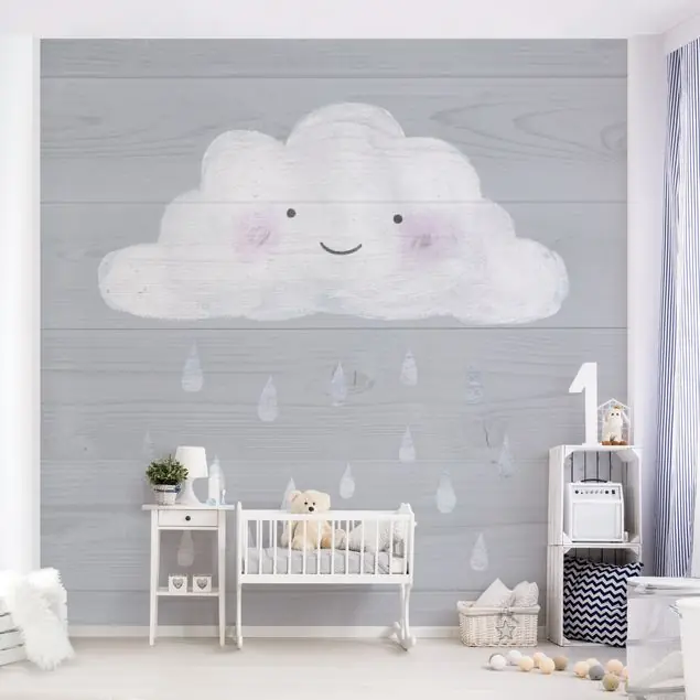 Wolke mit silbernen Regentropfen                               Fototapete – Vlies Smart Mega-Angebot
