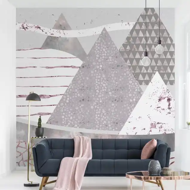 Abstrakte Berglandschaft Pastellmuster Fototapete – Vlies Smart Finale Aktion