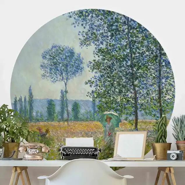 Neu Claude Monet - Felder im Frühling Runde Fototapete