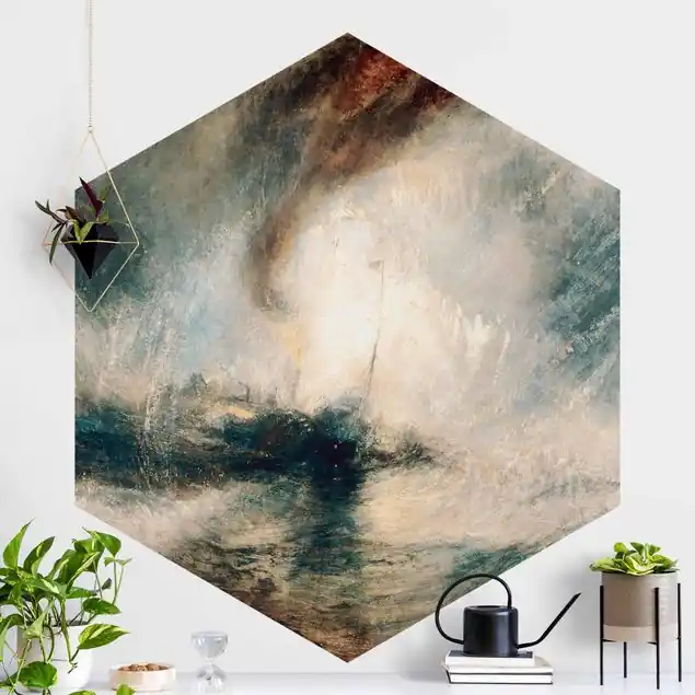 William Turner - Schneesturm über Meer                               Hexagon Fototapete Schnäppchen