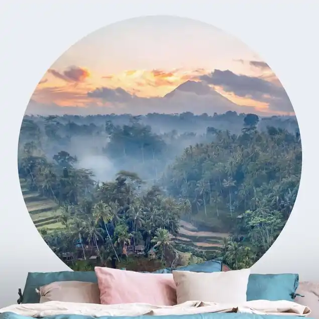 Aktuell Landschaft in Bali                               Runde Fototapete