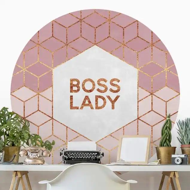 Wochenendangebot Boss Lady Sechsecke Rosa                               Runde Mustertapete