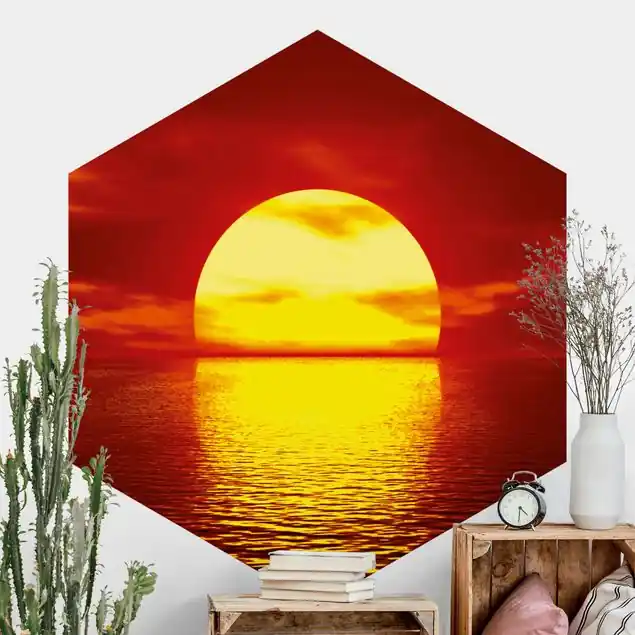 Angebot Fantastic Sunset                               Hexagon Fototapete
