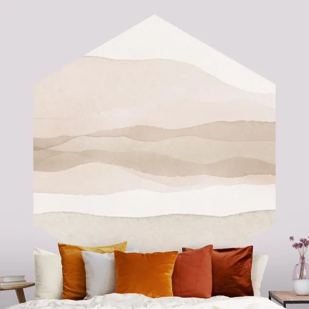 Abverkauf Aquarell Landschaft Lichtberge Hexagon Mustertapete