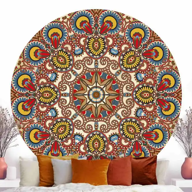 Wochenendangebot Farbiges Mandala Runde Fototapete