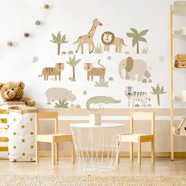 XL Dschungeltiere Set - grün beige Geprüft