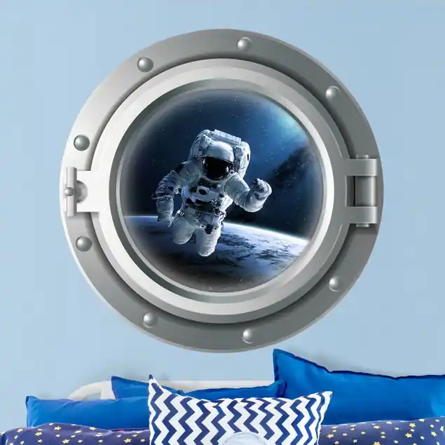 3D Bullauge - Astronaut im Weltall Super-Preis