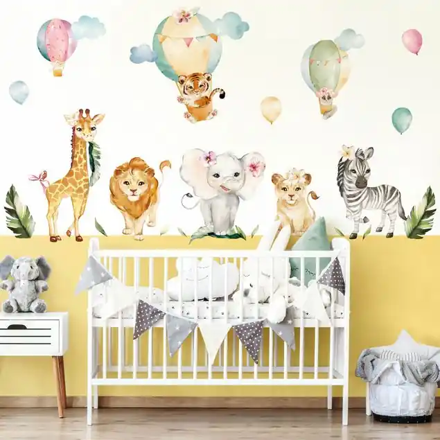 Wochenendangebot Aquarell Safari Ballon Tiere Set