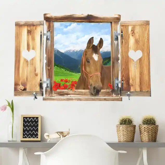 Abverkauf Fenster mit Herz und Pferd Alpenwiese