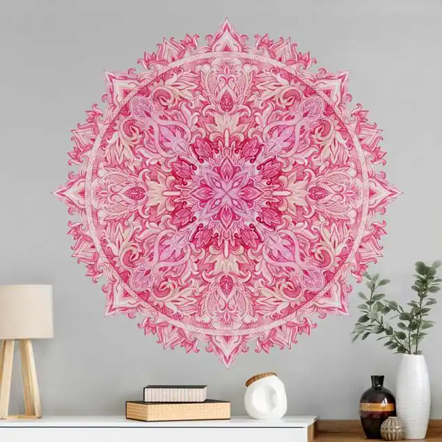 Angebot Mandala handgemalt aquarell pink