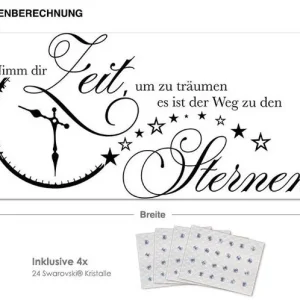 Zeit inkl. 4x 15 Swarovski® Kristalle Neu Im Sortiment