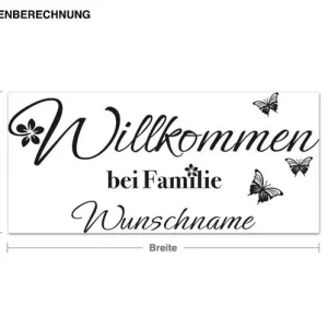 Wunschtext-Willkommen bei Familie Wunschname Mega-Angebot