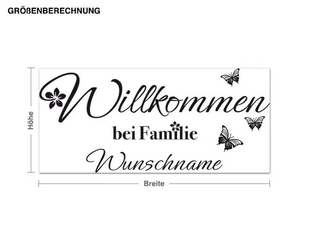 Wunschtext-Willkommen bei Familie Wunschname Mega-Angebot