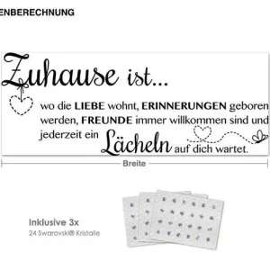 Zuhause inkl. 3x 15 Swarovski® Kristalle Schneller Versand