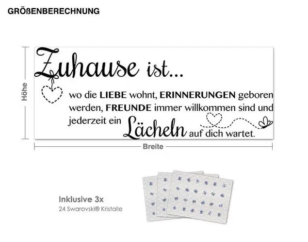Zuhause inkl. 3x 15 Swarovski® Kristalle Schneller Versand