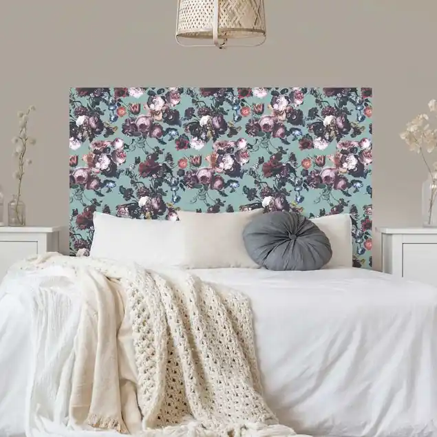 Altmeisterliche Blüten mit Tulpen und Rosen auf Blau Meistverkauft