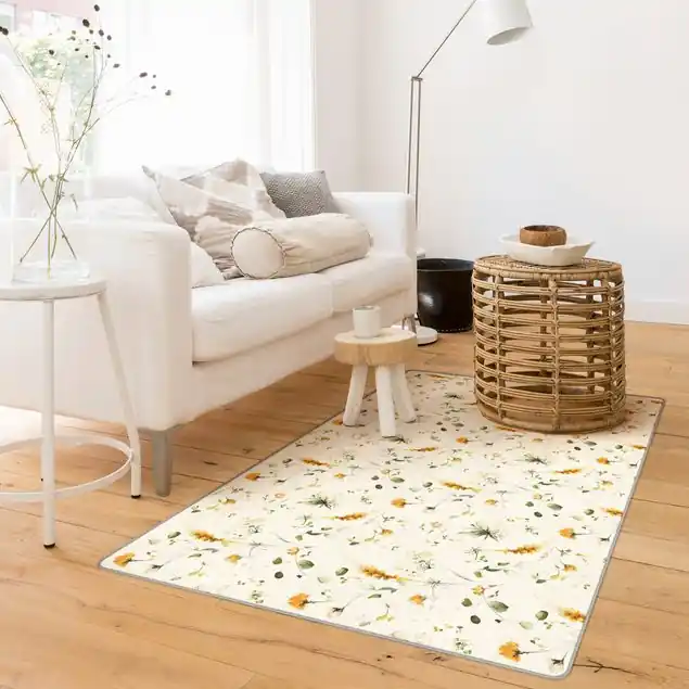 Wildblumen Aquarell Muster auf Beige Geprüft