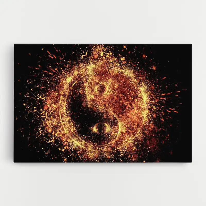 Abverkauf Leinwandbild Yinyang Explosion