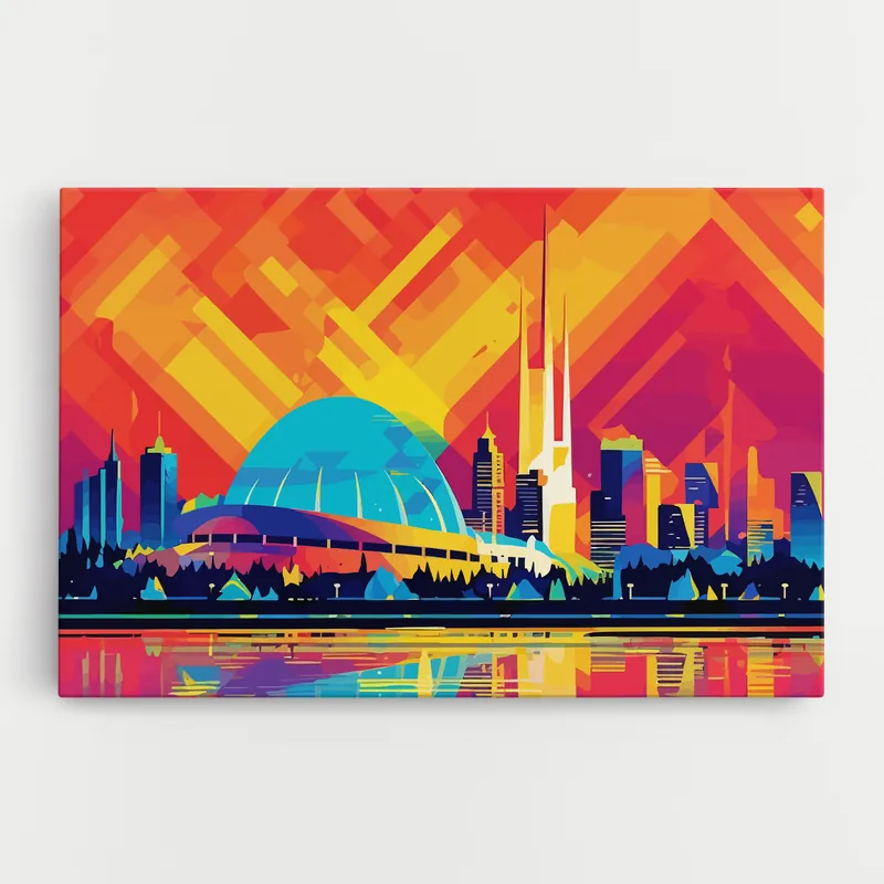 Saisonangebot Leinwandbild Blue Olympic Stadium