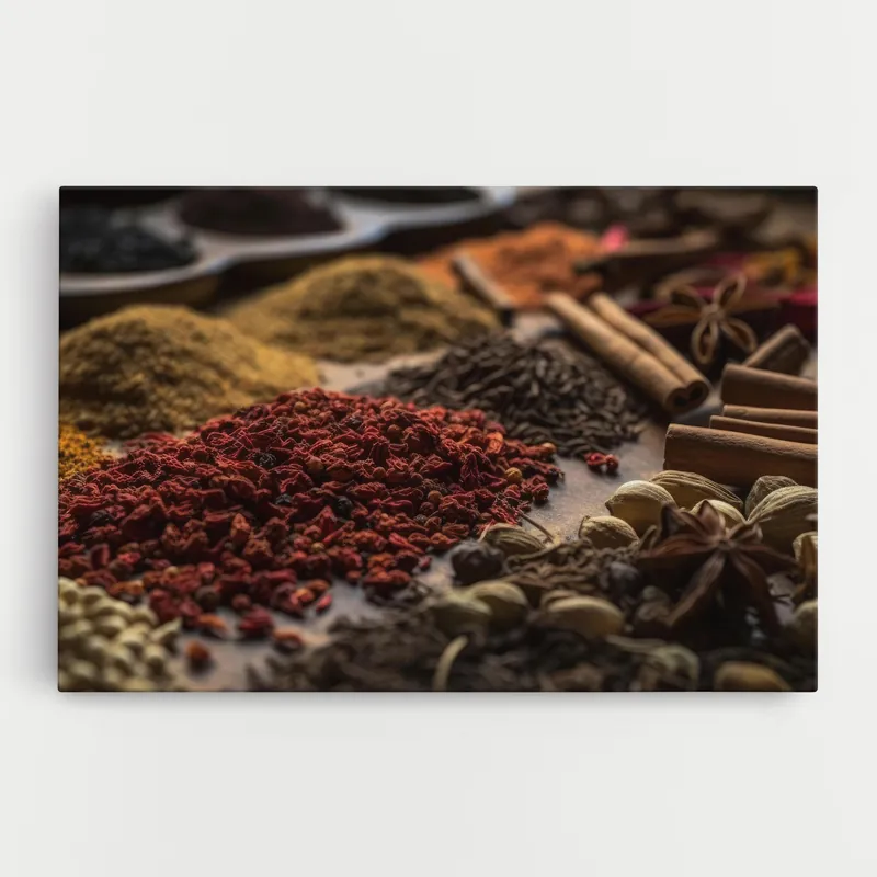 Leinwandbild Indian Spices Echt
