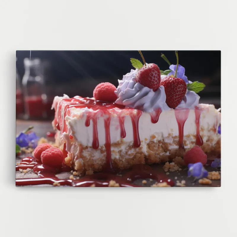 Leinwandbild Strawberries Cake Sonderaktion