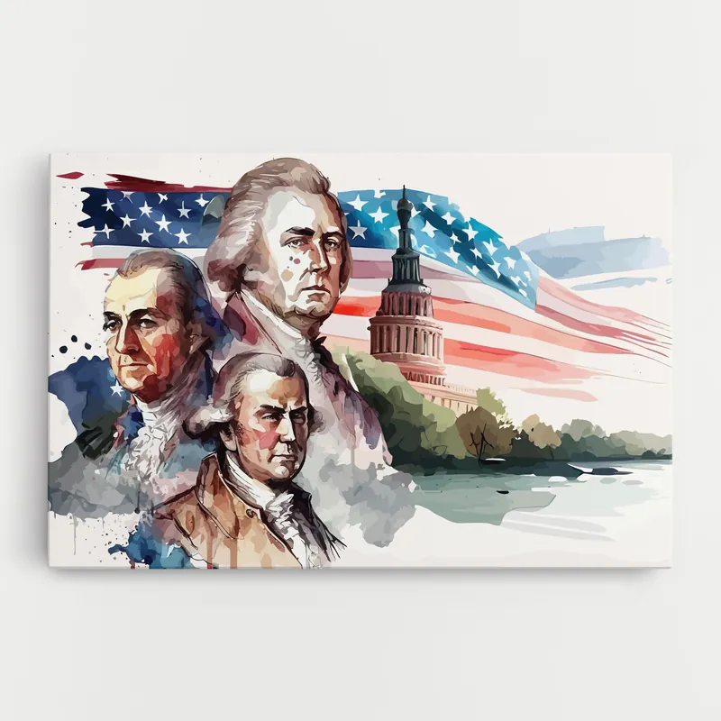 Zertifiziert Leinwandbild Usa Flag Art