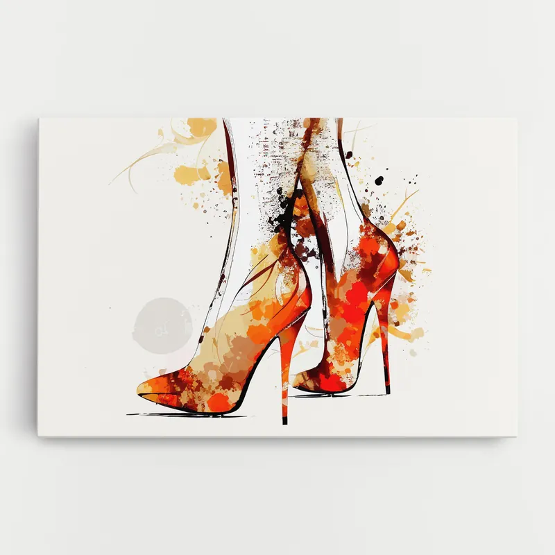Angebot Leinwandbild Orange Splash Heels