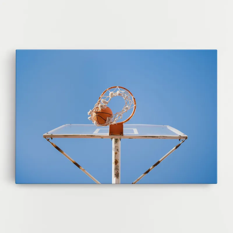 Wochenendangebot Leinwandbild Basketball Hoop Blue Sky