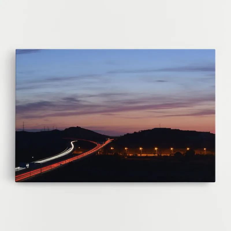 Angebot Leinwandbild Orange Light Road