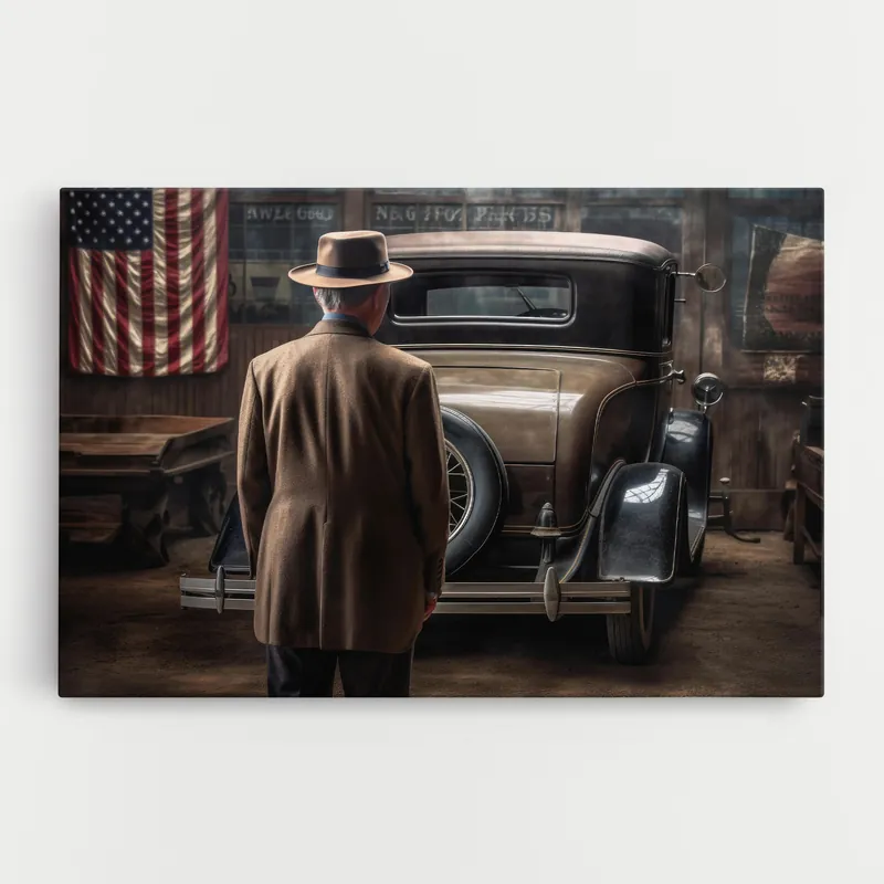 Zertifiziert Leinwandbild American Vintage Car