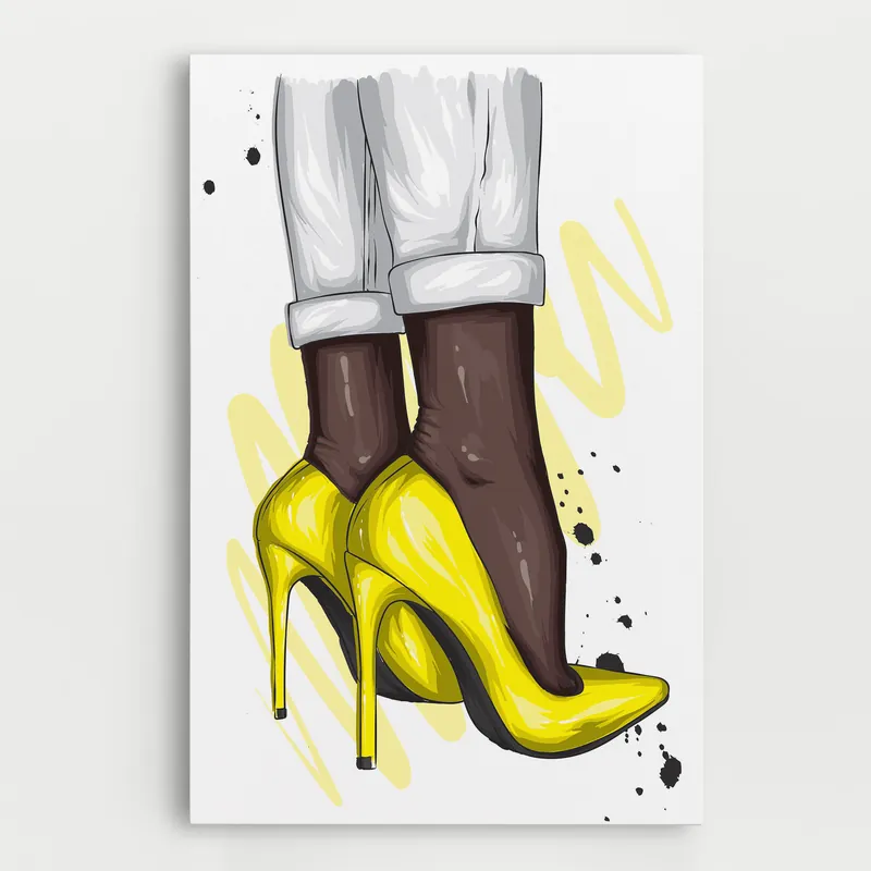 Angebot Leinwandbild Yellow Shoes