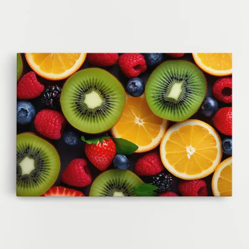 Zertifiziert Leinwandbild Kiwi Fruit Mix